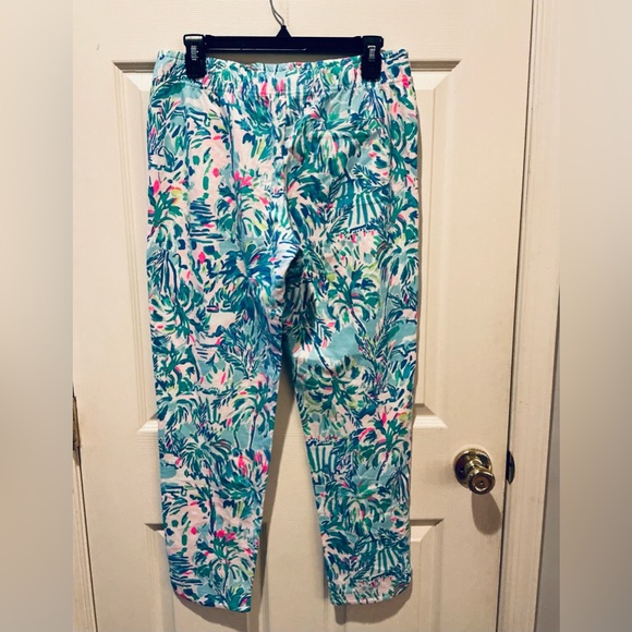 Lilly Pulitzer Tropical Emora Cabana Pant Mid Rise Cocktail Woman Size Medium - Picture 13 of 14